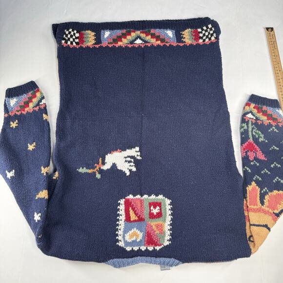 VTG SIGNATURES NORTHERN ISLES KNITTED BY HAND M KNIT SWEATER NOAH'S ARK - Picture 2 of 8